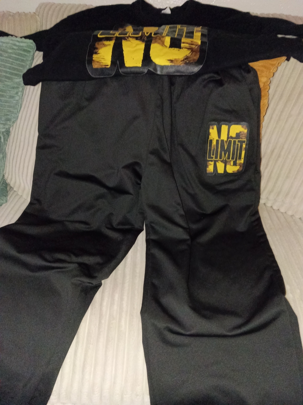 Women's Black Tracksuit with Yellow Logo